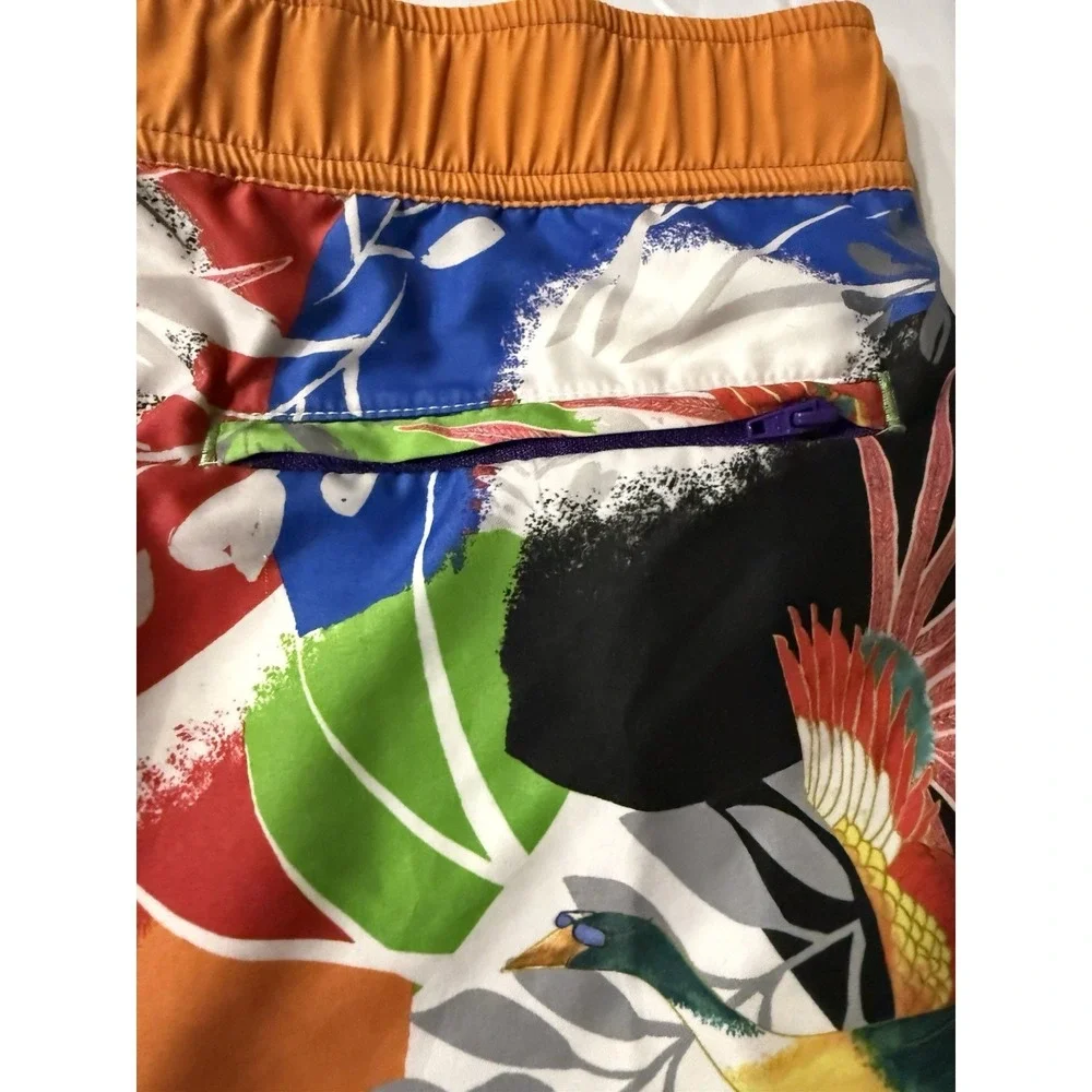 Robert Graham Men Swim/Board Lined Trunks Multi-Colored Flowers Size 36